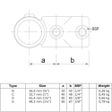 Combi Socket Tee and CrossTyp 30E, 48,3 mm, Galvanized (Klemp)