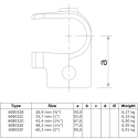 Clamp-On TeeTyp 32C, 33,7 mm , Galvanized (Klemp)