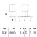 Handrail SupportTyp 34D, 42,4 mm, Galvanized (Klemp) Handrail SupportTyp 34D, 42,4 mm, Galvanized (Klemp)