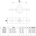 Dubbel oogdeel 1 lijn Typ 38E, 48,3 mm, Thermisch verzinkt (Klemp) Dubbel oogdeel 1 lijn Typ 38E, 48,3 mm, Thermisch verzinkt (Klemp)