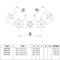 Dub. scharnierstuk Typ 46D, 42,4 mm, Thermisch verzinkt (Klemp) Dub. scharnierstuk Typ 46D, 42,4 mm, Thermisch verzinkt (Klemp)