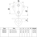 Palma lateral Typ 53D, 42,4 mm, Galvanizado (Klemp) Palma lateral Typ 53D, 42,4 mm, Galvanizado (Klemp)