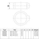 Pierścień Typ 60D, 42,4 mm, Ocynk (Klemp) Pierścień Typ 60D, 42,4 mm, Ocynk (Klemp)
