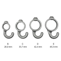 Coat hookTyp 64B, 26,9 mm, Galvanized (Klemp) Coat hookTyp 64B, 26,9 mm, Galvanized (Klemp)