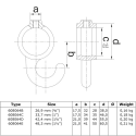 Gancio per cappotto Typ 64B, 26,9 mm, Zincato (Klemp)