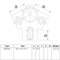 Łącznik kalenicowy dachu Typ 91E, 48,3 mm, Ocynk (Klemp)