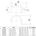 Uchwyt montażowy blatu Typ 100C, 33,7 mm , Ocynk (Klemp) Uchwyt montażowy blatu Typ 100C, 33,7 mm , Ocynk (Klemp)