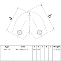 Kolano nastawne 40°-70° Typ 123E, 48,3 mm, Ocynk (Klemp)