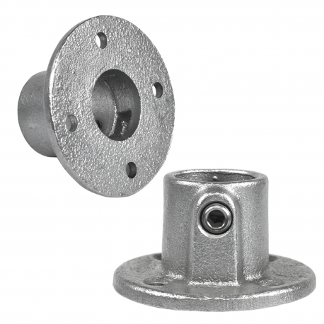 Rohrverbinder Runde Fußplatte durchgehend - Typ 10TA - 21,3 mm (Klemp) - Runde Rohrverbinder Verzinkt Rohrverbinder Runde Fußplatte durchgehend - Typ 10TA - 21,3 mm (Klemp) - Runde Rohrverbinder Verzinkt