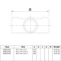Two Socket Slope Cross - 0°-11°Typ 22SC, 33,7 mm , Galvanized (Klemp)