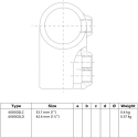 Tee corto allungato Typ 2LC, 33,7 mm , Zincato (Klemp) Tee corto allungato Typ 2LC, 33,7 mm , Zincato (Klemp)