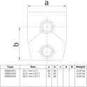 Conexión en T de pendiente corta variable Typ 2SC, 33,7 mm , Galvanizado (Klemp) Conexión en T de pendiente corta variable Typ 2SC, 33,7 mm , Galvanizado (Klemp)