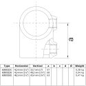 Conexión en T corta reductora Typ 2VED, 48,3 mm - 42,4 mm, Galvanizado (Klemp) Conexión en T corta reductora Typ 2VED, 48,3 mm - 42,4 mm, Galvanizado (Klemp)