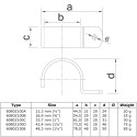 Kapbeugel Typ 100D, 42,4 mm, Zwart (Klemp)