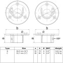 Rohrverbinder Runde Fußplatte mit Einlage (Satz) - Typ 15B - 26,9 mm (Schwarz) (Klemp) Rohrverbinder Runde Fußplatte mit Einlage (Satz) - Typ 15B - 26,9 mm (Schwarz) (Klemp)