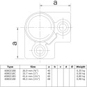 Rohrverbinder Dreiweg Eckstück 90° - Typ 18C - 33,7 mm (Schwarz) (Klemp)