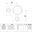 Trójnik narożnikowy Typ 20E, 48,3 mm, Czarny (Klemp) Trójnik narożnikowy Typ 20E, 48,3 mm, Czarny (Klemp)