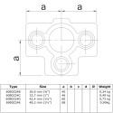 Krzyżak trójgniazdowy Typ 24D, 42,4 mm, Czarny (Klemp) Krzyżak trójgniazdowy Typ 24D, 42,4 mm, Czarny (Klemp)