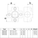 4-weg kruisstuk Typ 26B, 26,9 mm, Zwart (Klemp) 4-weg kruisstuk Typ 26B, 26,9 mm, Zwart (Klemp)