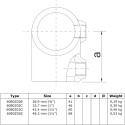 Kort T-stuk Typ 2B, 26,9 mm, Zwart (Klemp) Kort T-stuk Typ 2B, 26,9 mm, Zwart (Klemp)