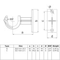 Rohrverbinder Handlaufhalterung, offen - Typ 35B - 26,9 mm (Schwarz) (Klemp) Rohrverbinder Handlaufhalterung, offen - Typ 35B - 26,9 mm (Schwarz) (Klemp)