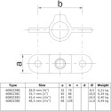 Uchwyt podwójny pionowy Typ 38E, 48,3 mm, Czarny (Klemp)