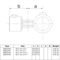 Enkel scharnierstuk Typ 44B, 26,9 mm, Zwart (Klemp)