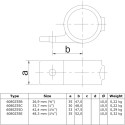 Oogdeel enkele lip Typ 55D, 42,4 mm, Zwart (Klemp)