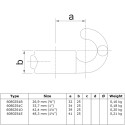 Haak Typ 61C, 33,7 mm , Zwart (Klemp) Haak Typ 61C, 33,7 mm , Zwart (Klemp)