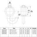 Rohrverbinder Stellring mit Haken. Haken 90° schmal - Typ 64E - 48,3 mm (Schwarz) (Klemp) Rohrverbinder Stellring mit Haken. Haken 90° schmal - Typ 64E - 48,3 mm (Schwarz) (Klemp)