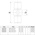 Inwendig koppelstuk Typ 9C, 33,7 mm , Zwart (Klemp) Inwendig koppelstuk Typ 9C, 33,7 mm , Zwart (Klemp)