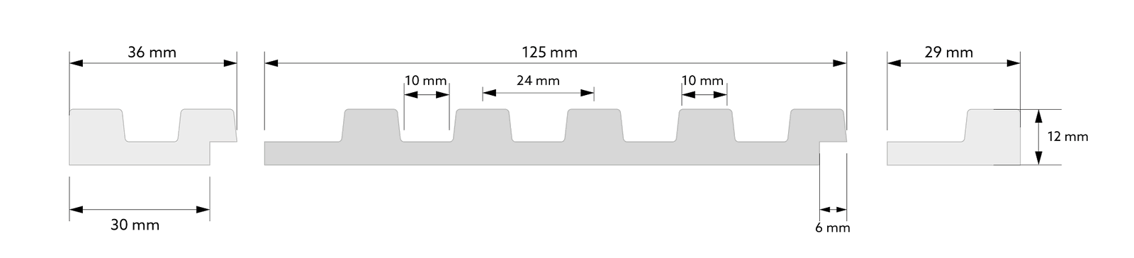 Abmessungen der Stretto Wandpaneele