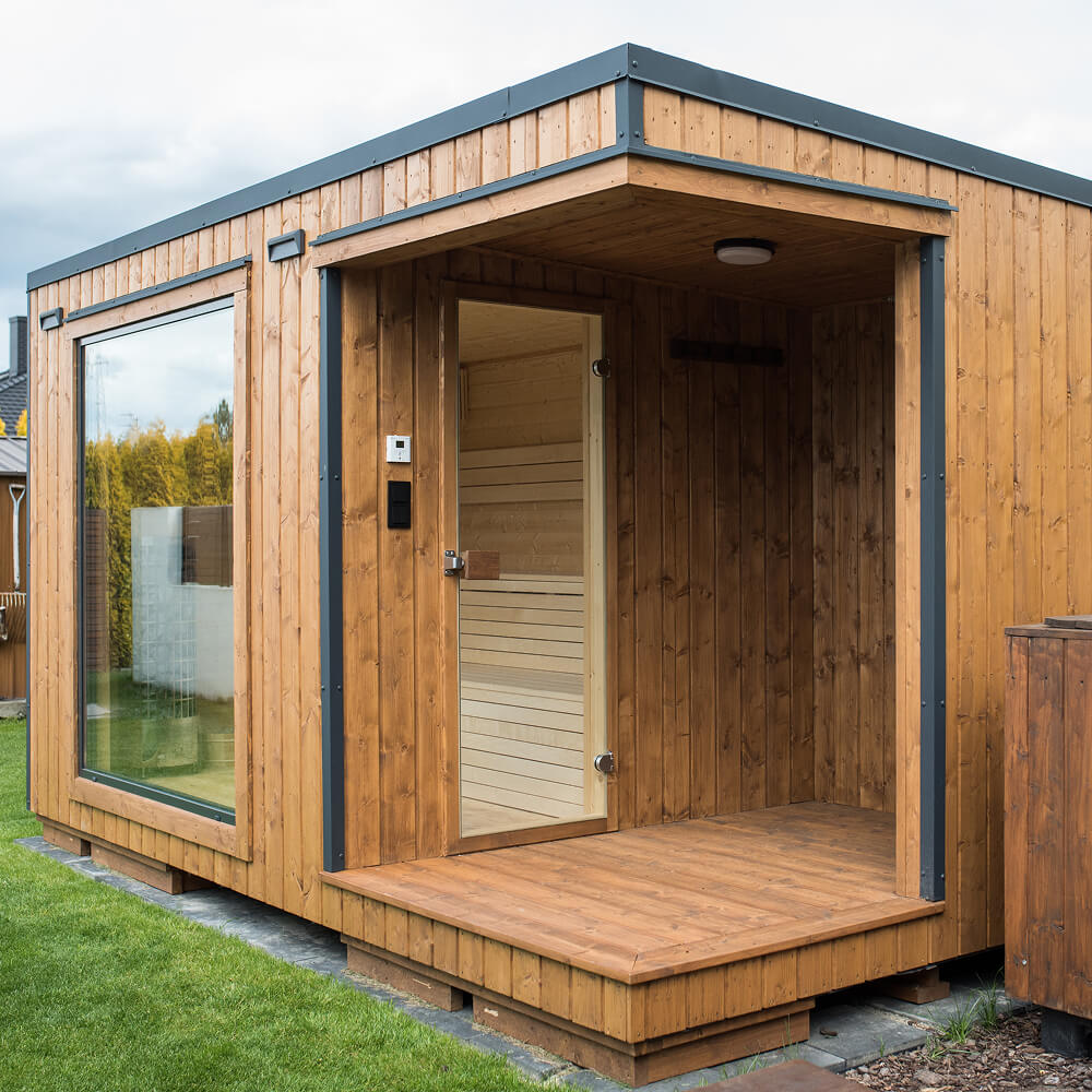Outdoor sauna for self-assembly