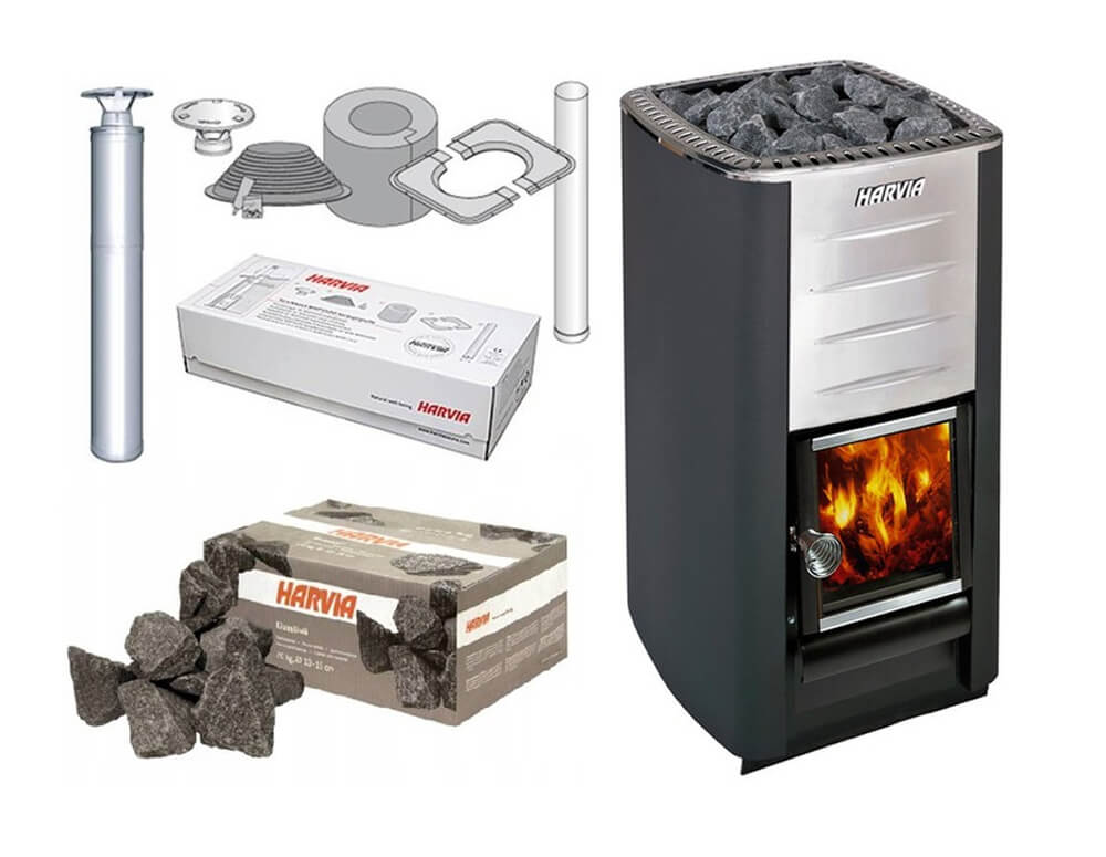 Wood-burning furnace sauna